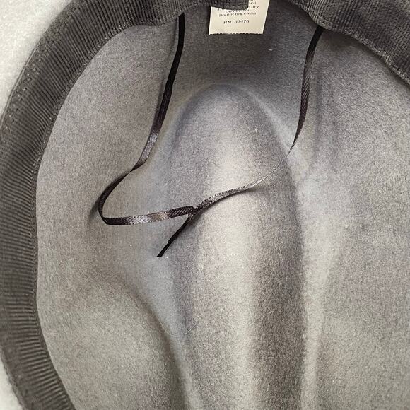 Gelso Bianco Italy Fedora Hat Gray 100% Wool NWT Chain Link Trim Made in Italy main image 12